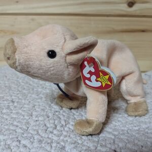 Pig, Knuckles, Ty Beanie Baby, 4H farm animal collectible blue ribbon